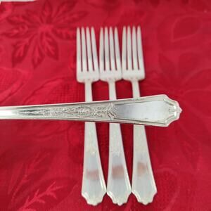 4X DF Rogers Bros 1847 Flatware Ancestral Dinner Forks 1924-1973 USA